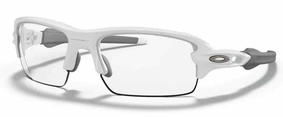Oakley Flak XS Klar Hvid Cykelbriller Til Børn 1 Oakley Flak XS Klar Hvid Cykelbriller Til Børn