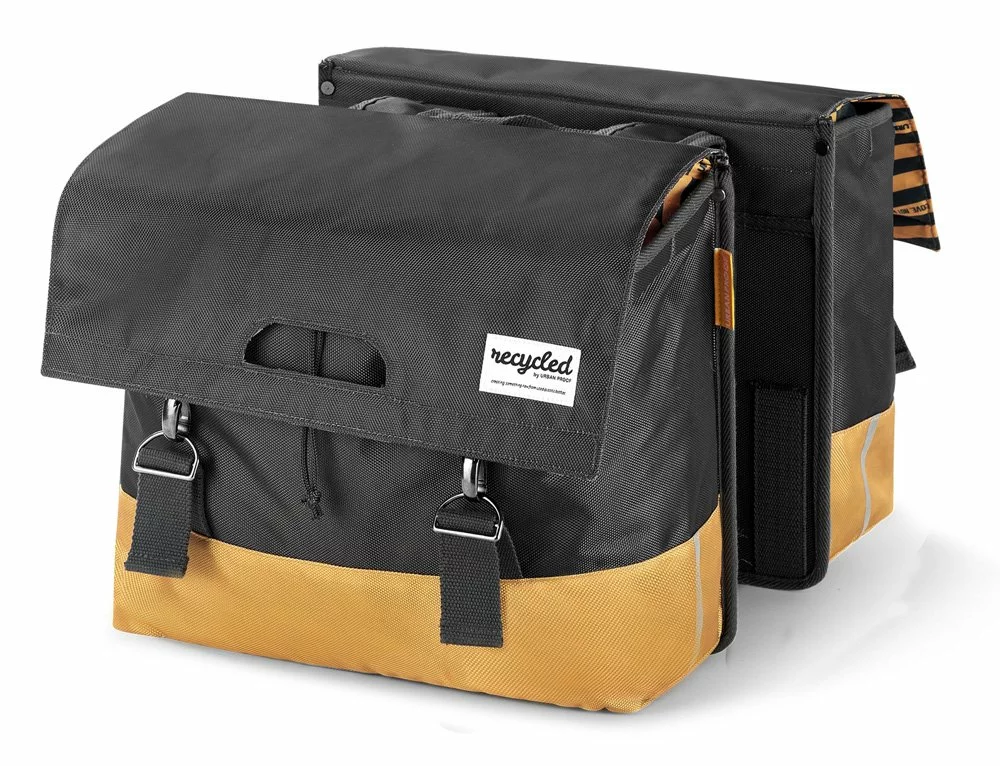 Urban Proof Cykeltaske Dobbelt 40 Liter Sort/Gul 1 Urban Proof Cykeltaske Dobbelt 40 Liter Sort/Gul