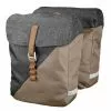 Racktime Heda Dobbelt Sidetaske I Kanvas Og Læder Sand/Grå 24,5 Liter