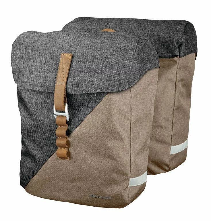 Racktime Heda Dobbelt Sidetaske I Kanvas Og Læder Sand/Grå 24,5 Liter 1 Racktime Heda Dobbelt Sidetaske I Kanvas Og Læder Sand/Grå 24,5 Liter